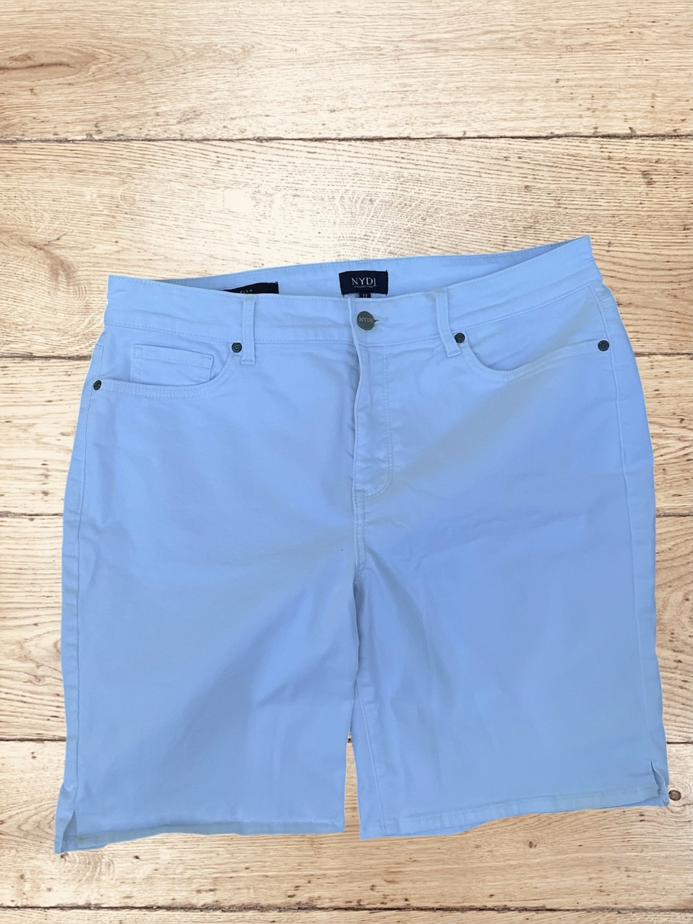 NYDJ White Denim Bermuda Shorts Sz 12